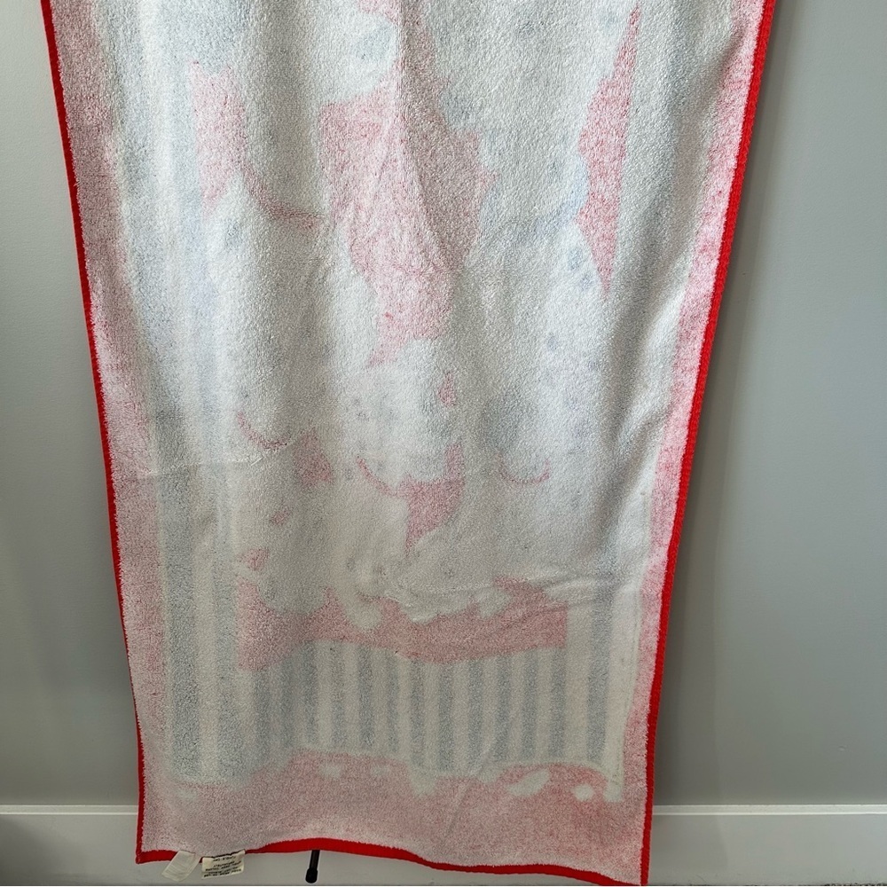 Disney 101 Dalmatians Beach Bath Towel Red Vintage Style Puppy Design - Picture 7 of 15